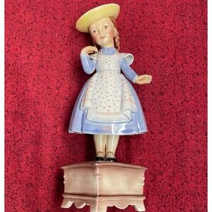 Will-George Pasadena Figurine Little Girl‎ on Pedestal Hand-Painted Porcelain